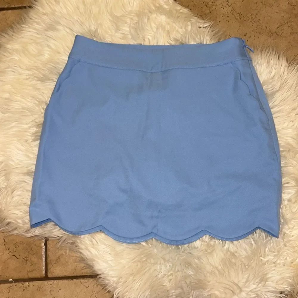 VINEYARD VINES Light Blue Solid Scalloped 17" Skort, NWT